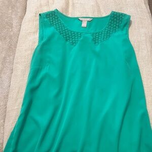 Banana Republic Vibrant Green Sleeveless Blouse